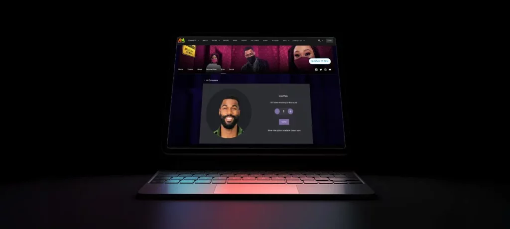 Laptop showing Idols voting